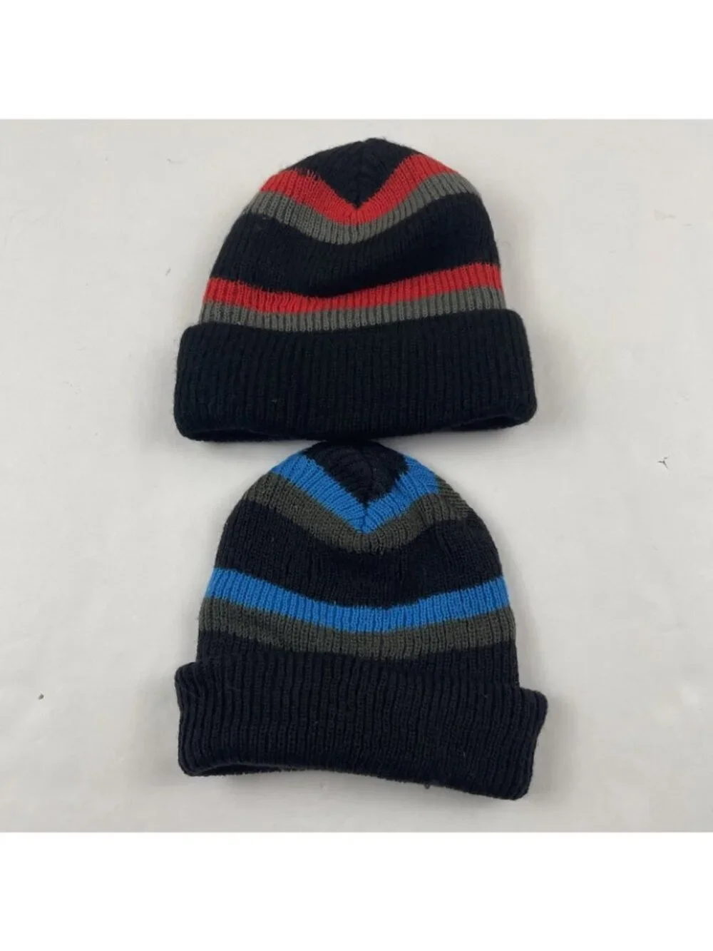 Dakine Cutter Beanie Youth OS Ribbed Knit Cuffed Striped Acrylic Lot Of 2